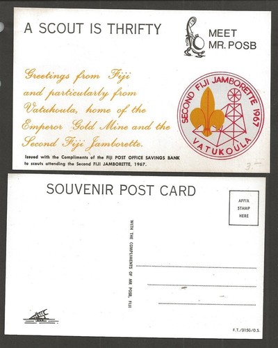 Cartolina Fiji Boy Scout Giubileo 2° Jamborette 1967