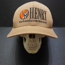 Henry Repeating Arms Rifle Co Made In USA Hat Cap Tan Beige Adjustable Strap