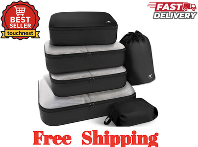6PCS Travel Packing Cubes for Suitcases   Luggage Organizer Bags for Men & Women