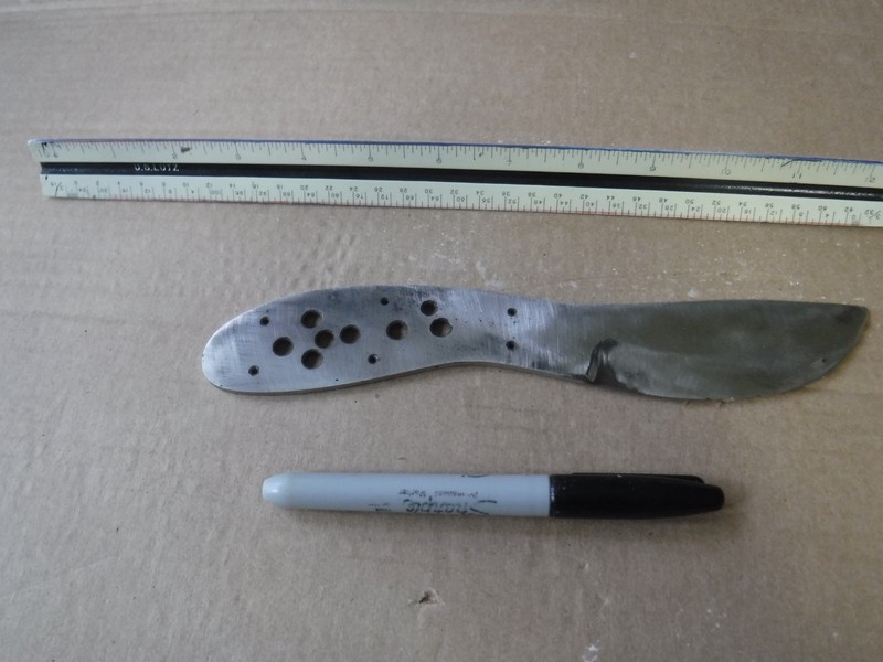 440C skinning knife blank, used, 9 inches homemade,   heat treated by TKS