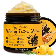 Grass-Fed Beef Tallow Face Moisturizer with Honey, Tea Tree & Calendula Balm