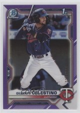 2021 Bowman Chrome Prospects Purple Refractor 221/250 Gilberto Celestino 4t6