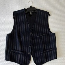 Men's Vintage Navy Pinstripe Tailored Vest