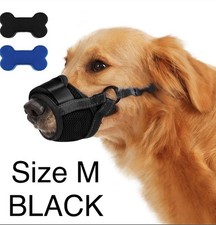 PawWares Dog Muzzle Soft Nylon Adjustable-Breathable-Drinkable BLACK MEDIUM