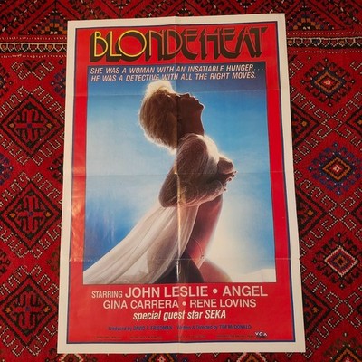Blonde Heat ORIG 1985  1-SHEET POSTER Seka John Leslie X-RATED  RARE VG+