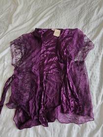 Agent Provocateur Tanya Gown Robe Purple Silk & Lace M/L BNWT 