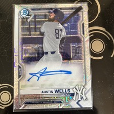 2021 Bowman Chrome Austin Wells Mojo Refractor Auto #BMA-AW