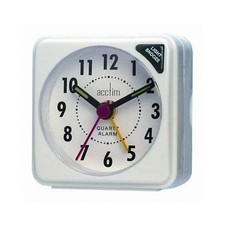 Travel Alarm Clock ACCTIM Ingot White Clock Crescendo Luminous Hand Light Snooze