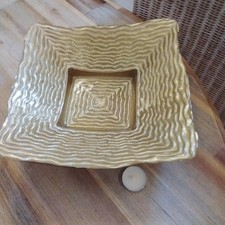 TK Maxx Homesense  Gold Ripple Large Decorative Glass Bowl