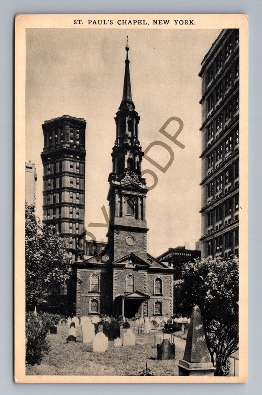 St. Paul's Chapel New York City Wurts Bros Photo Postcard c1910s Unposted