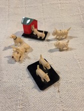 Vintage Old Hard Celluloid Plastic Miniature Dogs Japan 1950s