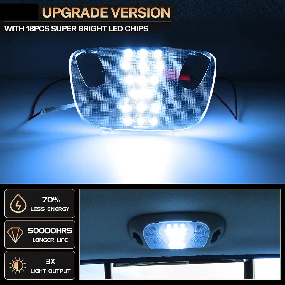 Mapa de cúpula interior superior azul hielo claro para Ford Serie F Super Duty 1999-2007 Foto 3 de 4