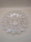 Federal Glass Sunflower Sandwich Plate 11.5” Clear Vintage Serving Platter