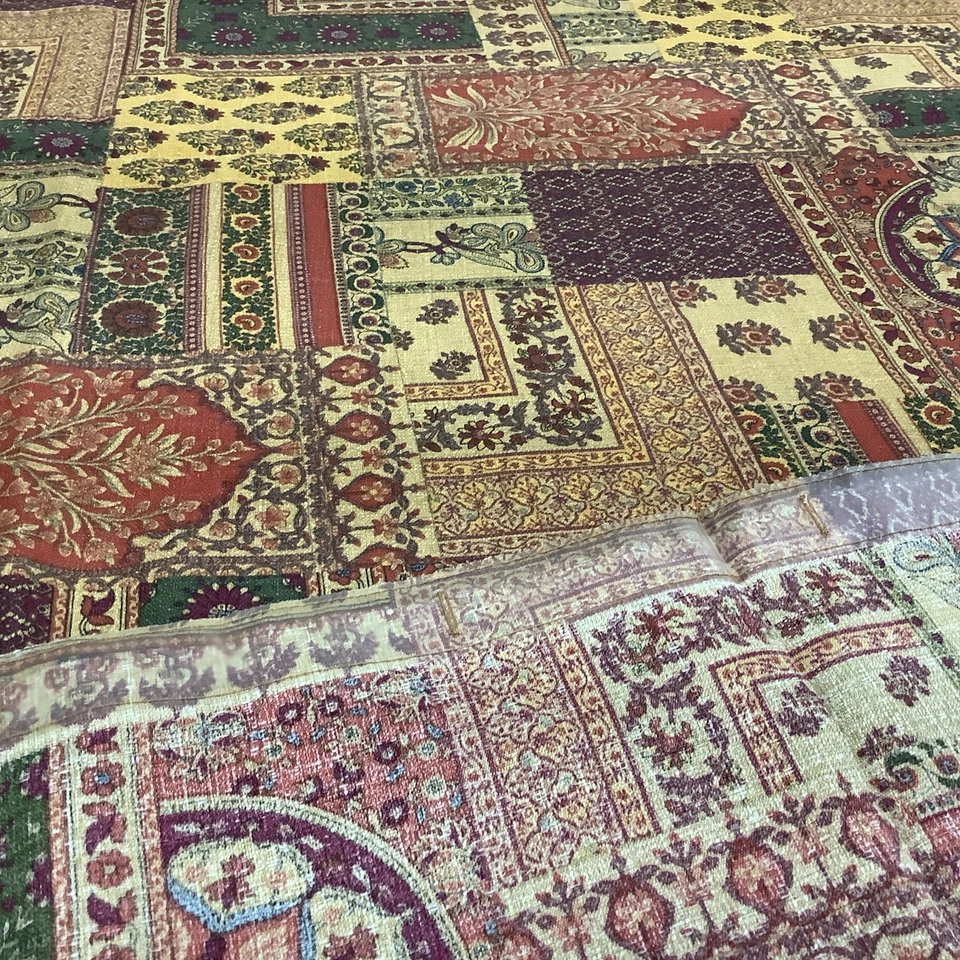 Cortina de Ducha de Tela Global Muelles Patchwork Turco 72 X 70 De Colección Oro Rojo Ciruela Foto 2 de 4