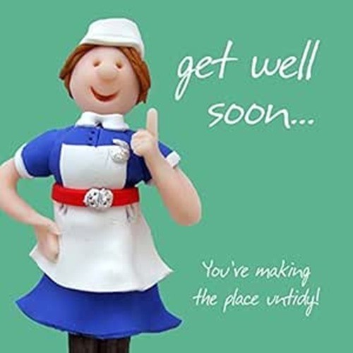 Holy Mackerel Get well soon Card Nurse