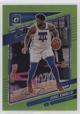 2021-22 Panini Donruss Optic Lime Green Prizm 41/149 Joel Embiid #88 0zu6