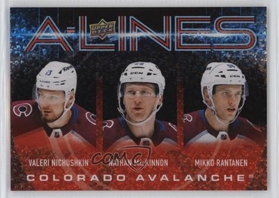 2024 Upper Deck Series 1 A-Lines Red /99 Nathan MacKinnon Valeri Nichushkin 0h3h