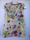 Etro Multi Colored 100% Silk Sleeveless Blouse With Ruffles Size 42 (M), Italy