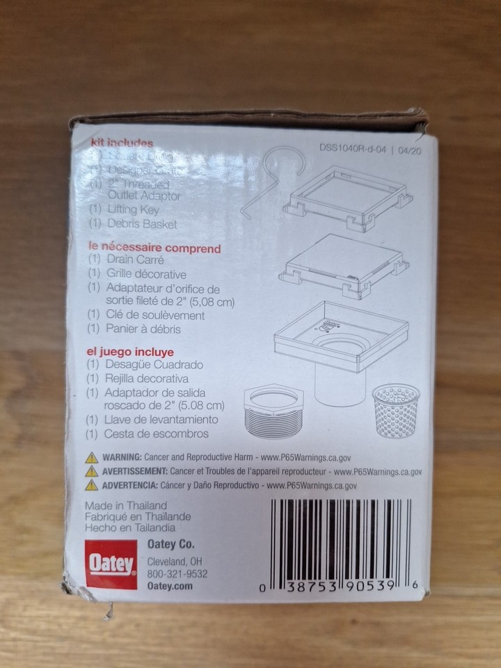 Qiilu Siphon de sol Égouttoir de douche carré en acier inoxydable anti