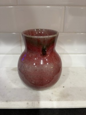 Studio Art Pottery Rusty Rose Color Small Vase Signed 