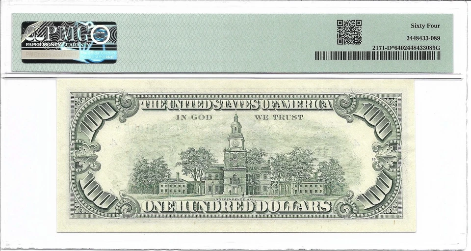 1985 $100 CLEVELAND * STAR * ⭐️ FRN. PMG Choice Uncirculated 64 Banknote - Image 3 of 3