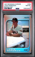 1997 BOWMAN CHROME REFRACTOR #298 LANCE BERKMAN ROOKIE RC PSA 8