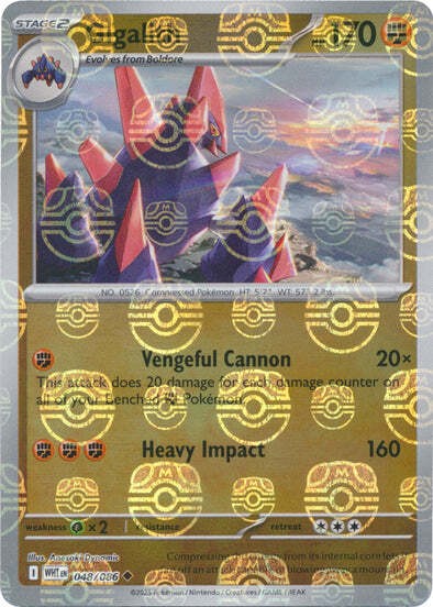 Pokemon Gigalith (48/325) White Flare NM REVERSE HOLO- Master Ball Pattern
