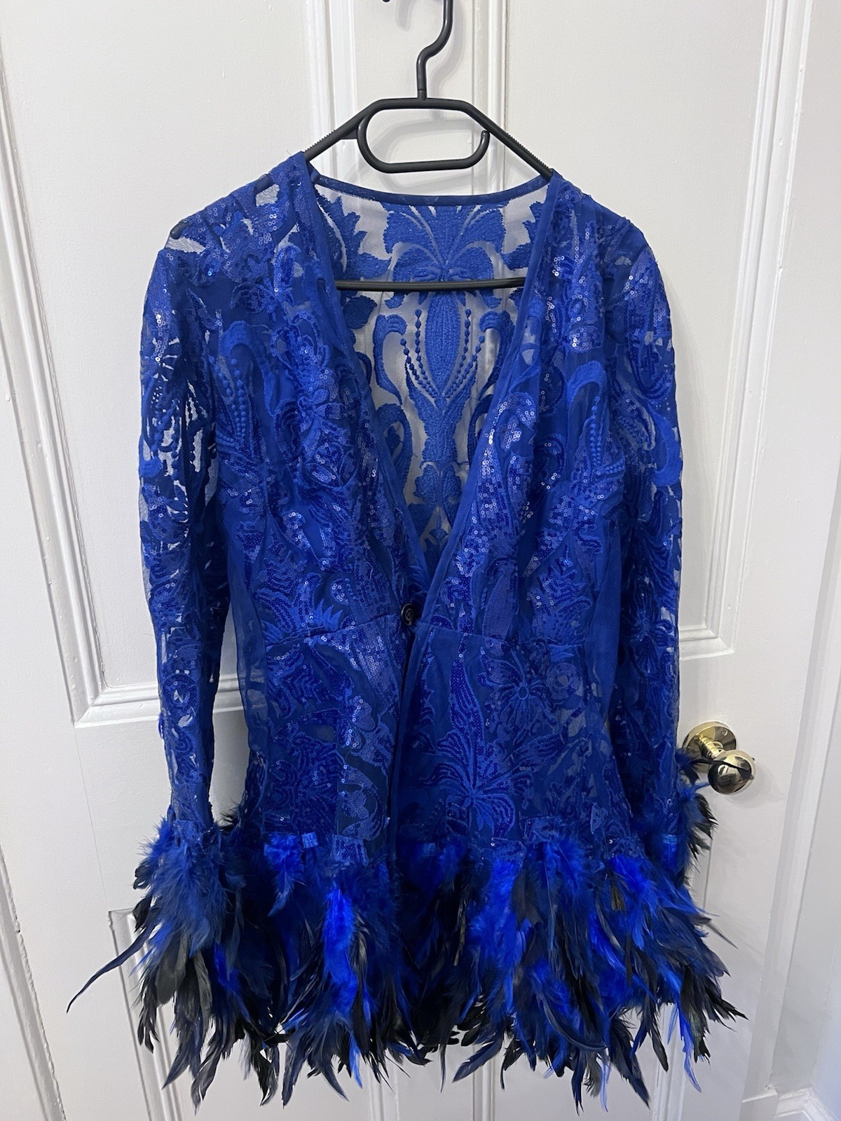 Viral Mode Mwah Suki feather dress in electric bl… - image 6