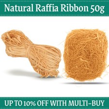 50g Natural Brown Raffia String Eco Craft Ribbon for Floristry Bouquets & Gifts