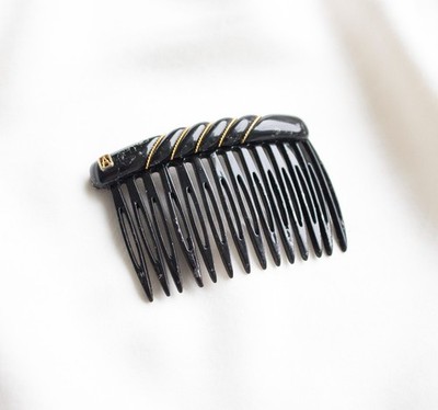 Vintage Alexandre de Paris Haaraccessoire 1 Steckkamm schwarz Logo Haarschmuck
