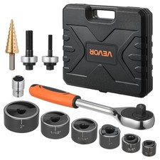 Knockout Punch Set,1/2 to 2 inch SLUG-Buster Ratchet Knockout Set,Ratchet