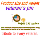 CINFAC 25/50/100 pieces round Veterans pin United States of America USA...