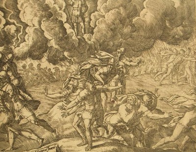 Giovanni Battista Fontana signed original museum master etching Romulus & Remus