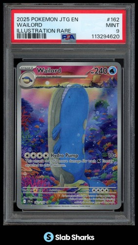 2025 POKEMON JOURNEY TOGETHER - JTG EN #162/159 WAILORD ILLUSTRATION RARE PSA 9