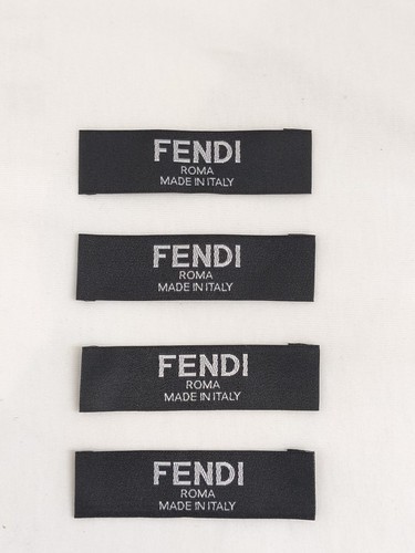 4 Fendi Clothing Replacement Label Tags Sewing 2.50" X a little over 1/2"