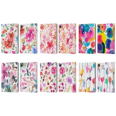 OFFICIAL NINOLA WATERCOLOR ARTISTIC FLOWERS LEATHER BOOK CASE FOR APPLE iPAD