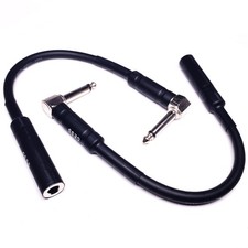 CNCESS CESS-090 Low-Noise Right Angle 1/4 TS Male to Female 6 inches, Black