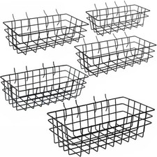 5-Piece Pegboard Baskets Set - Heavy Duty Peg Board Organizer Accessories Bin