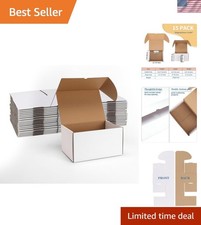 Stylish 15 Pack 11x8x6 White Packaging Boxes - Perfect for Small Business Gifts