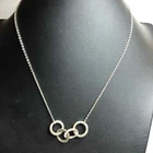 6009 Vintage Sterling 925 hammered Rings  18" Necklace 6 grams