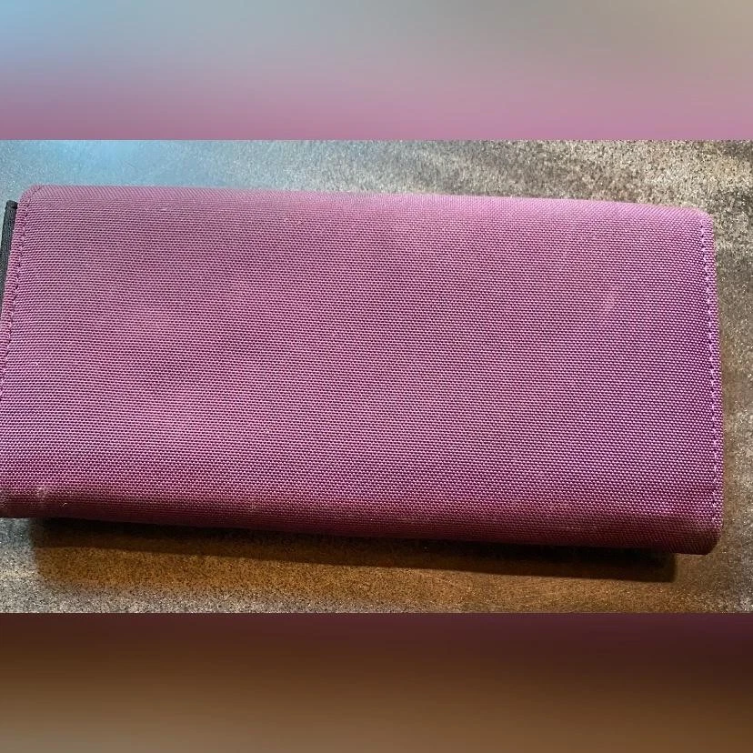 Organizzi Wallet Womens Purple Clutch Organizer Zip Pocket Card Holder Canvas Pu - Image 2 of 4