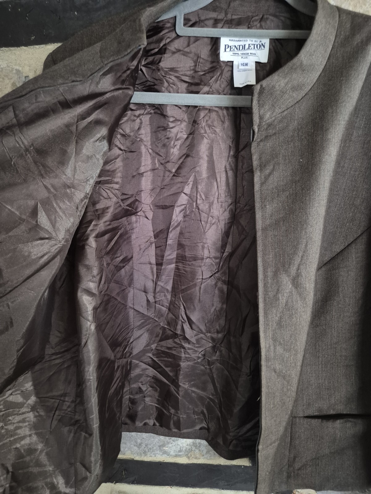 Pendleton Brown Wool Jacket Plus Size 16W UK Size… - image 3