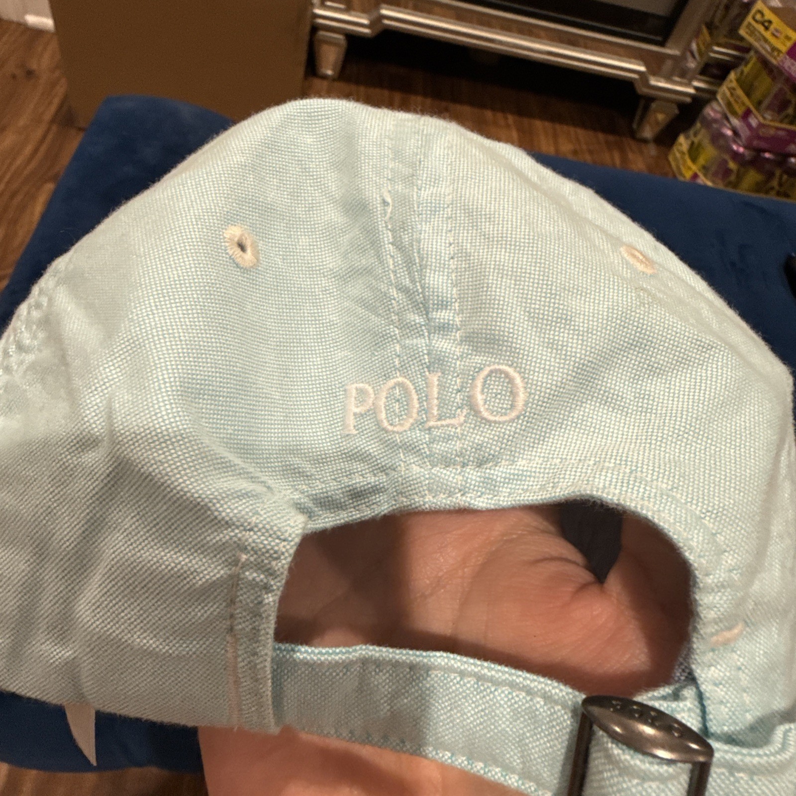 Cappello da baseball Polo Ralph Lauren berretto strapback blu acqua multicolore pony taglia unica