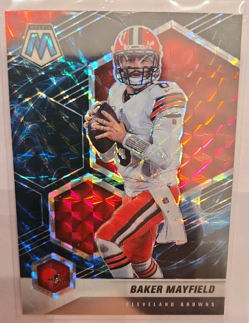 2021 Panini Mosaic - Baker Mayfield #52 Genesis Mosaic Prizm