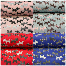 £2.75 Scottie Dog Children's Poly cotton printed lightweight fabric M1640