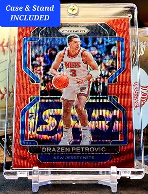 2021-22 Drazen Petrovic Panini Prizm RUBY RED WAVE #292 HOF New Jersey Nets