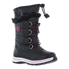 totes Alpine Mackenzie Girls Waterproof Warm Winter Snow Boots Black Size 13