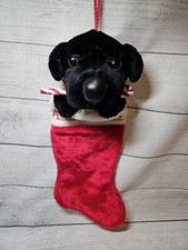 THE DOG Artist Collection Christmas Stocking 3D BLACK LABRADOR RETRIEVER 1990s