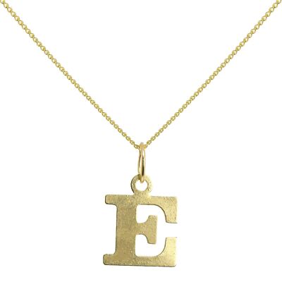 Leichte kleine 9 kt Gold Initialen Alphabet Buchstabe an Kette Halsketten A - Z