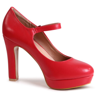 XIEPP Elegante damesschoenen Mary Jane pumps met ronde teen en blokhak